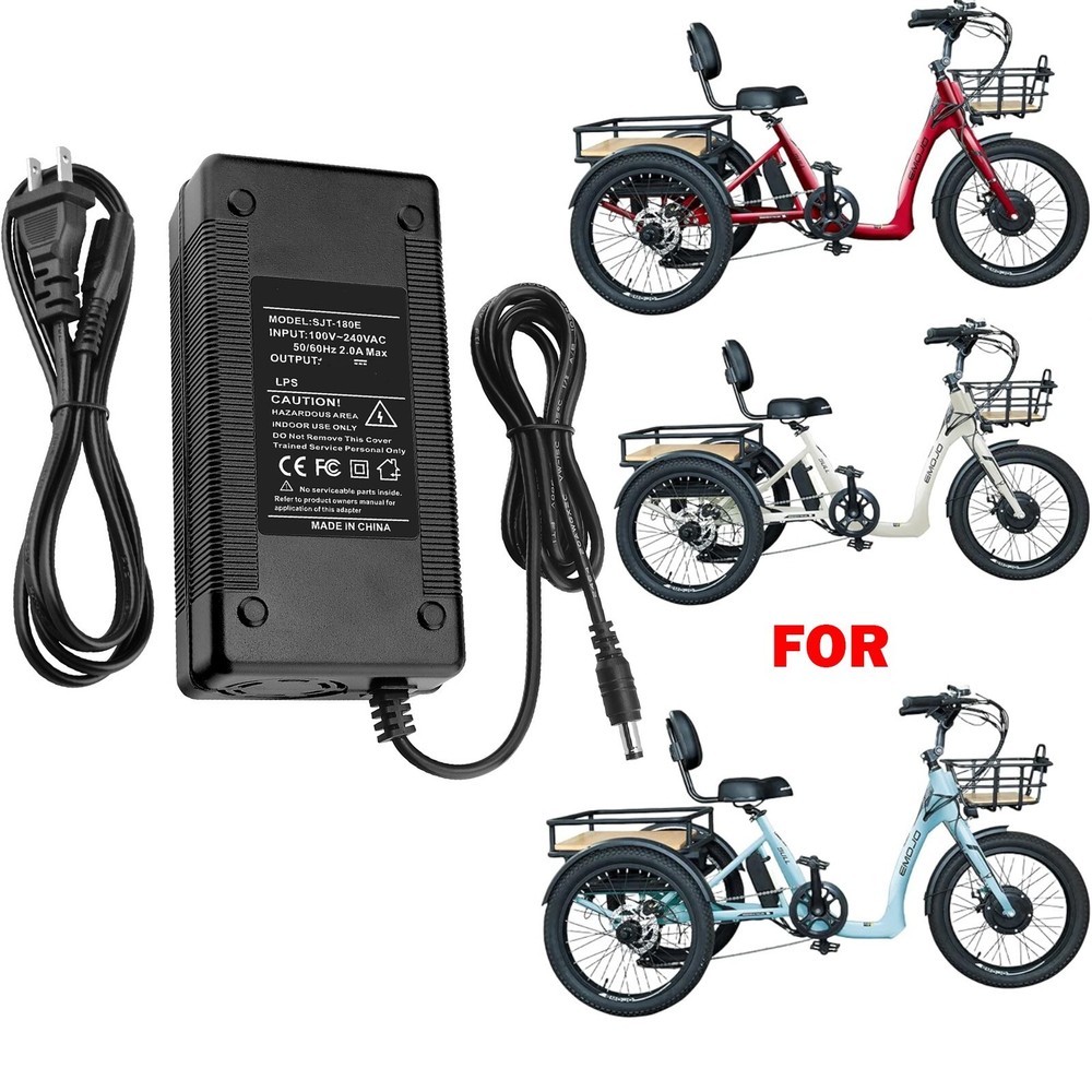 AC Adapter Charger For Emojo Bull Trike 48V Lithium Battery Power Supply Cord
