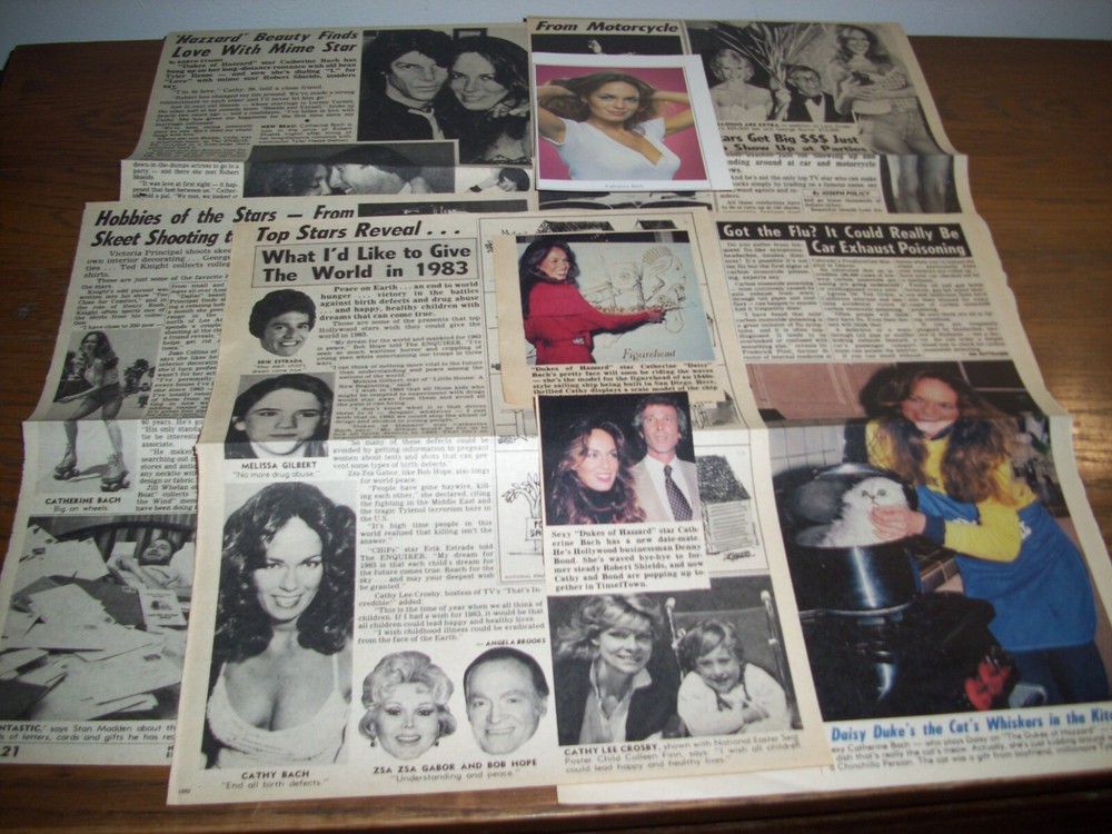 Vintage 1980s Dukes of Hazzard Catherine Bach Daisy Duke Tabloid Clippings