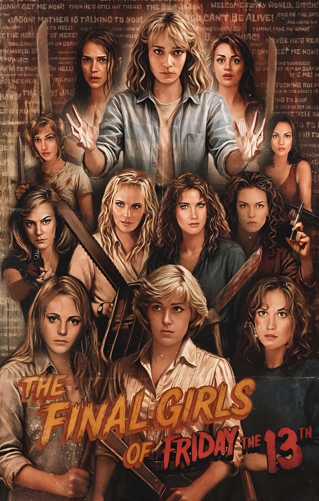 THE FINAL GIRLS OF FRIDAY THE 13TH -  A1 SIZED POSTER PRINT 23.4X33