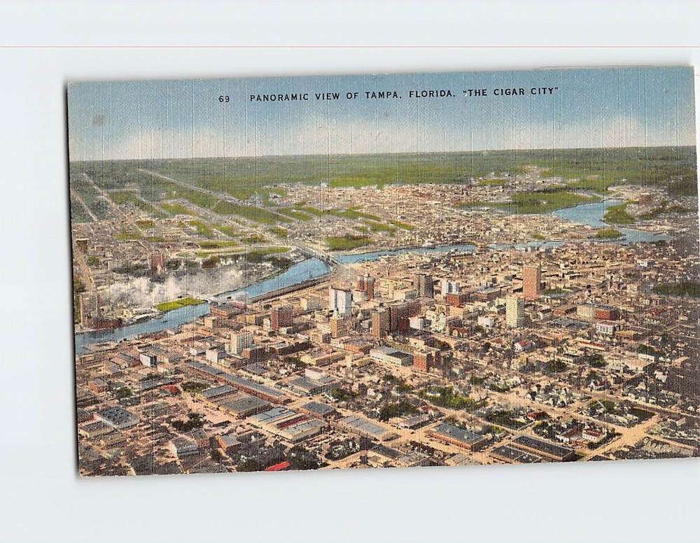 Postcard Panoramic View Of Tampa The Cigar City Tampa Florida USA