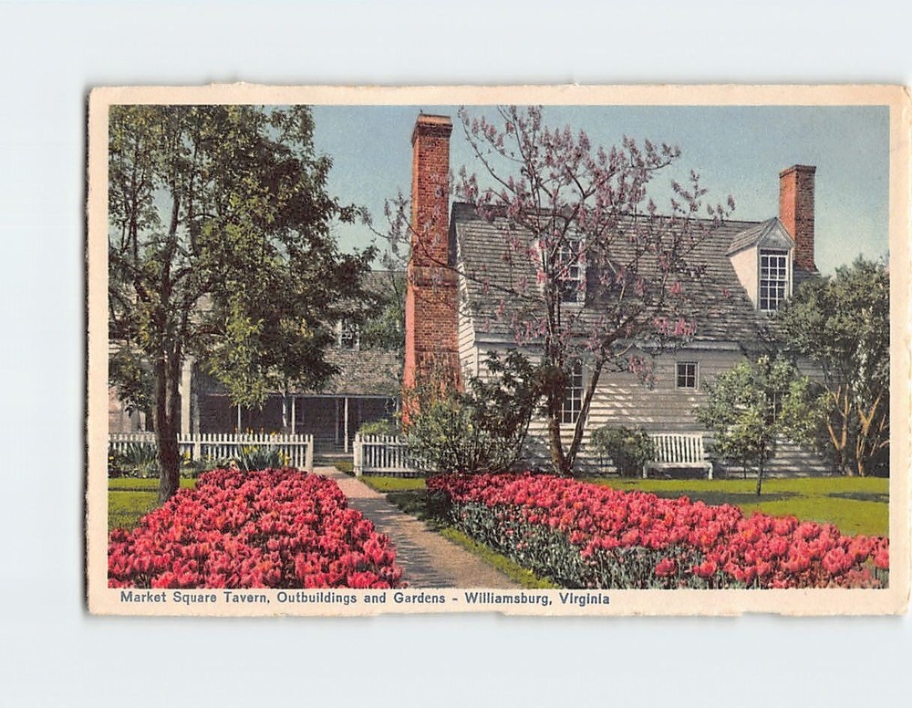 Postcard Market Square Tavern Outbuildings & Tavern Williamsburg Virginia USA