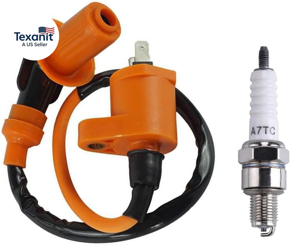 Motorcycle Ignition Coil and Spark Plug Nozzle, GY6 50Cc 125Cc 150Cc Engine Modi