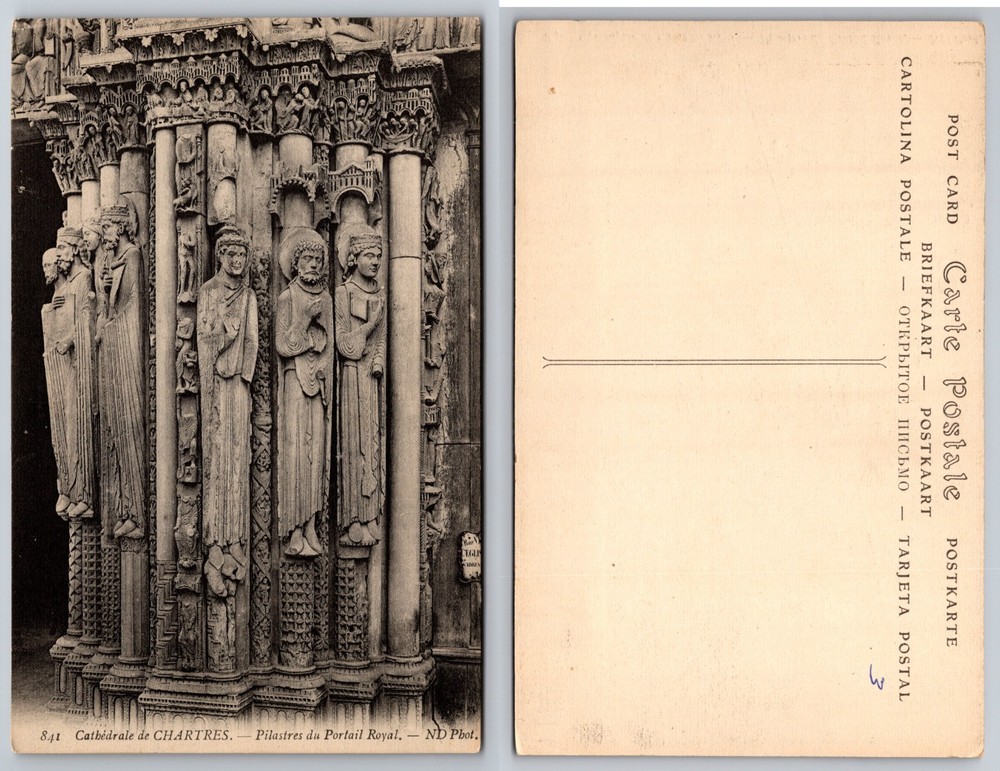 Cathedrale Chartres Plastrons Du Portail Royal Postcard