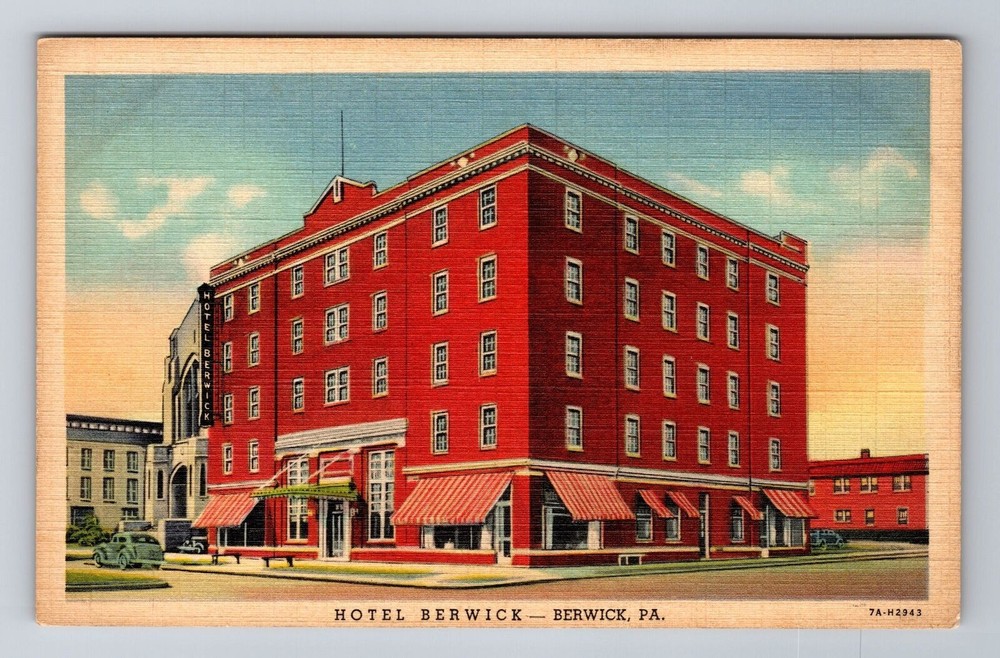 Berwick PA-Pennsylvania, Hotel Berwick, Advertisement, Vintage Souvenir Postcard