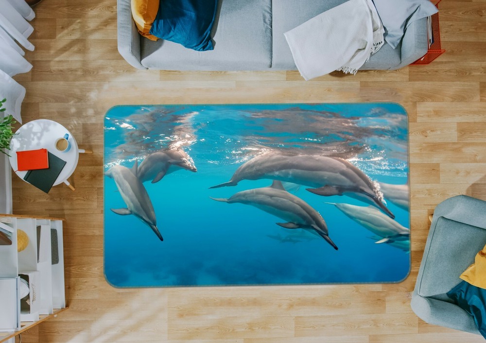 3D Ocean Dolphin O3064 Animal Non Slip Rug Mat Elegant Photo Carpet Fay