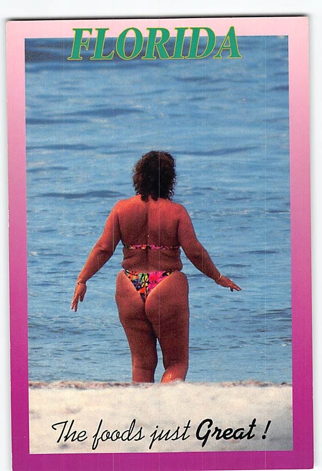 Postcard Woman in a Bikini on the Beach in Florida USA
