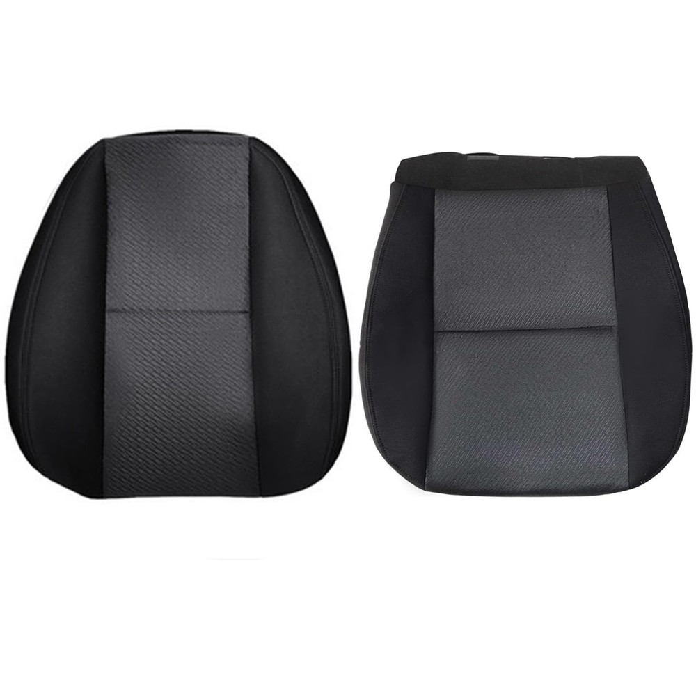 Driver Side Bottom and Top Lean Back Replacement Cloth Seat Cover #19C Black