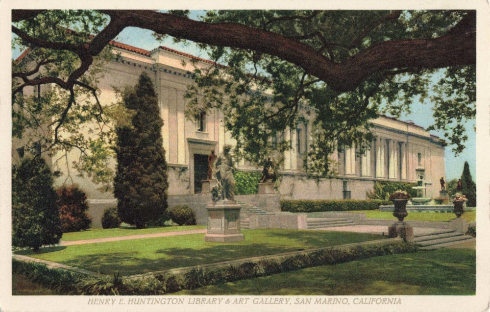 Henry E Huntington Library & Art Gallery - San Marino California CA - Postcard