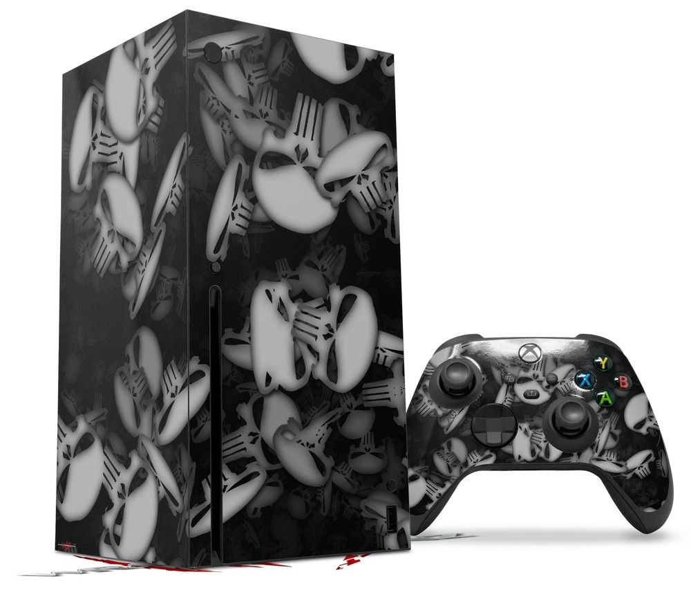 Skin Set for XBOX Series X Skulls Confetti White