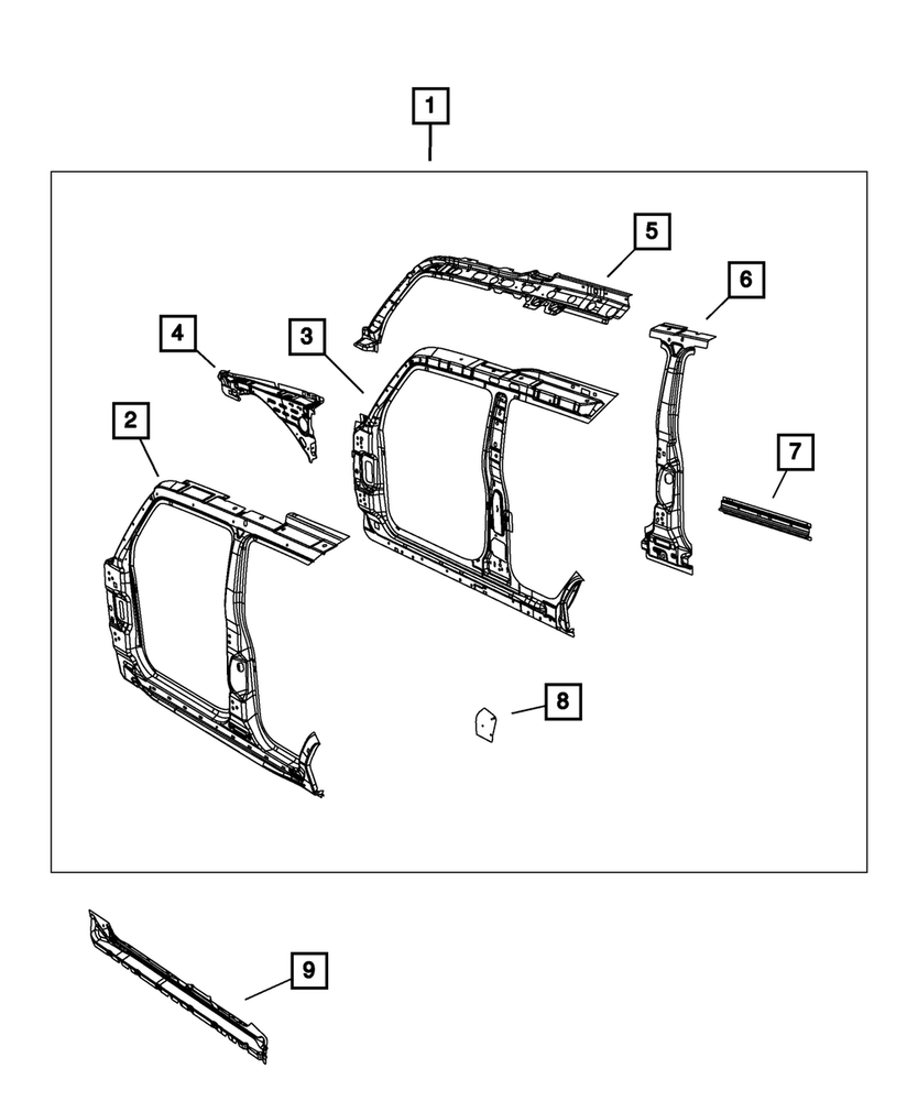 Genuine Mopar Cowl Side Reinforcement Right 55396570AA