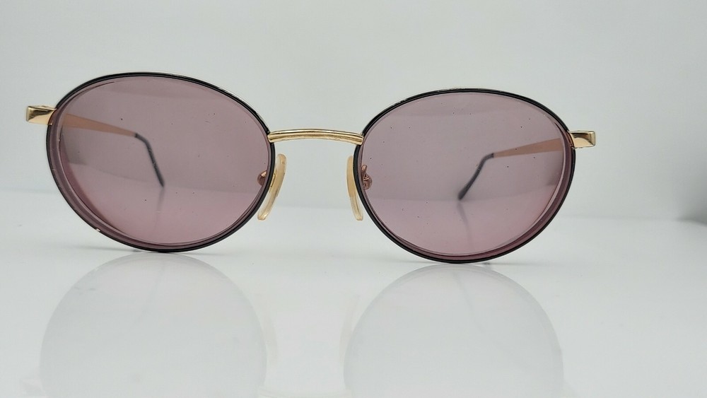 Vintage Advantage Eyewear 27771 Black Gold Oval USA Sunglasses FRAMES ONLY