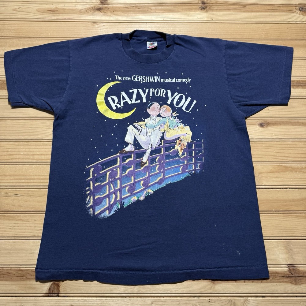 Vintage 90s Gershwin Crazy For You Romantic Comedy Musical Shirt Size Large