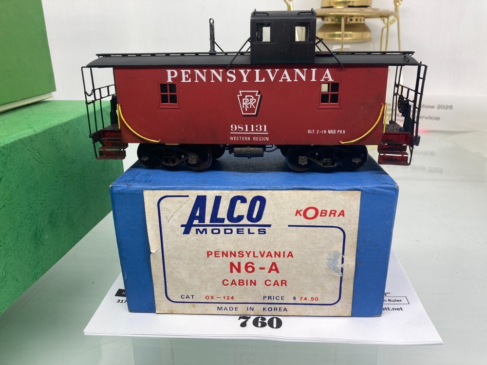 760 Alco Models Pennsylvania RR N6a Cabin Caboose w/Keystone Brass O Scale 2Rail