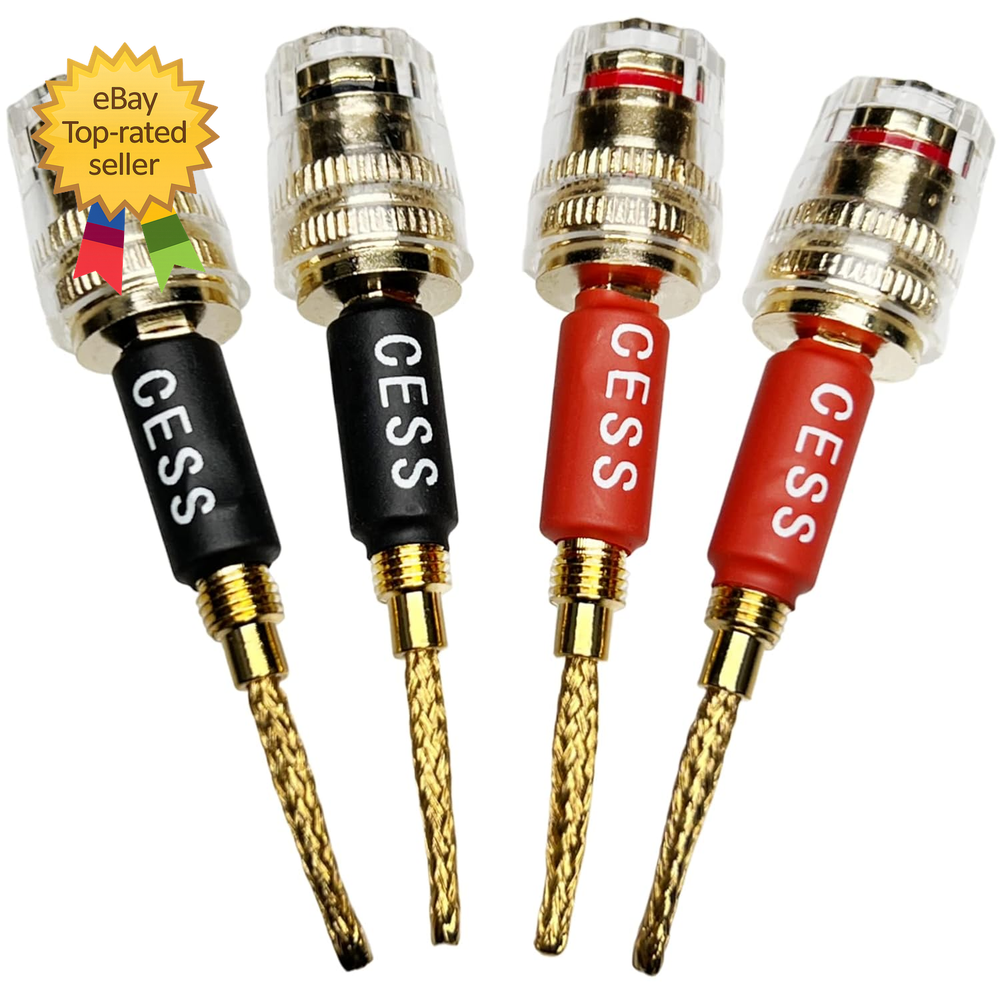 CESS 220 Pin Banana Plug to 4Mm Female Banana Jack Speaker Wire  4 Pack