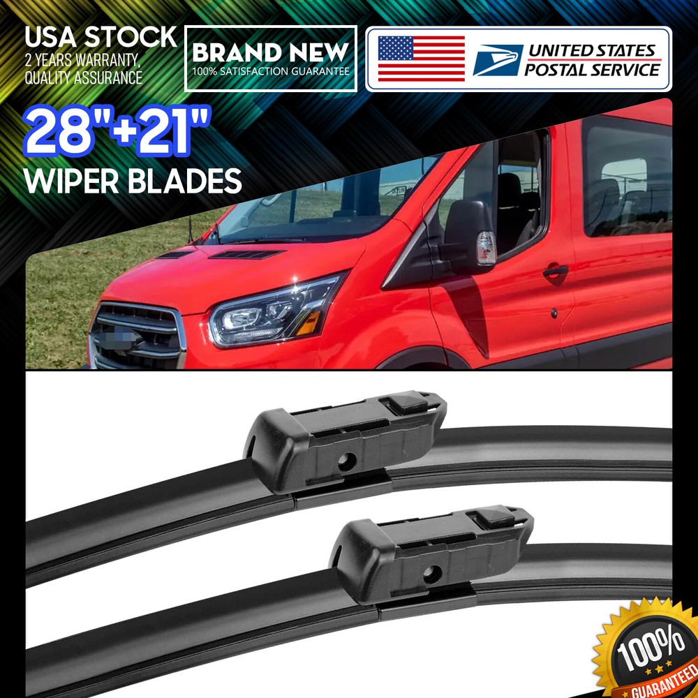 Waterproof 28''+21'' Premium Rubber Bracketless Windshield Wiper Blades /pair