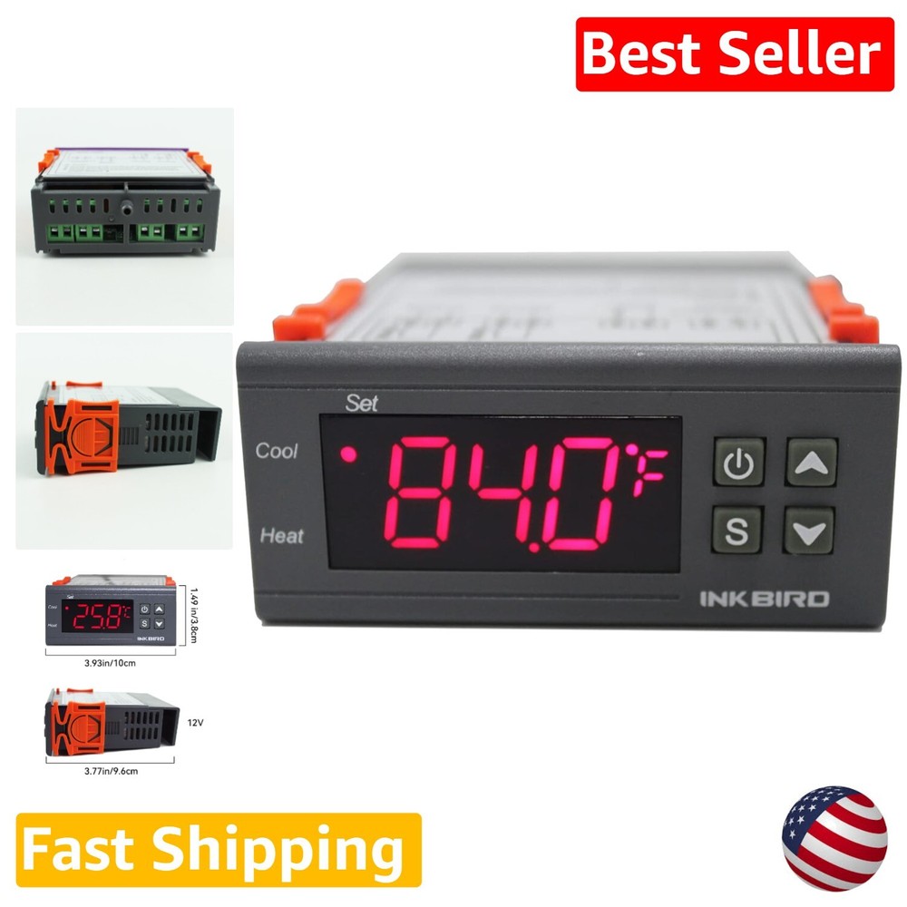 Dual-Stage 12V Digital Temperature Controller for Homebrewing and Fermentation