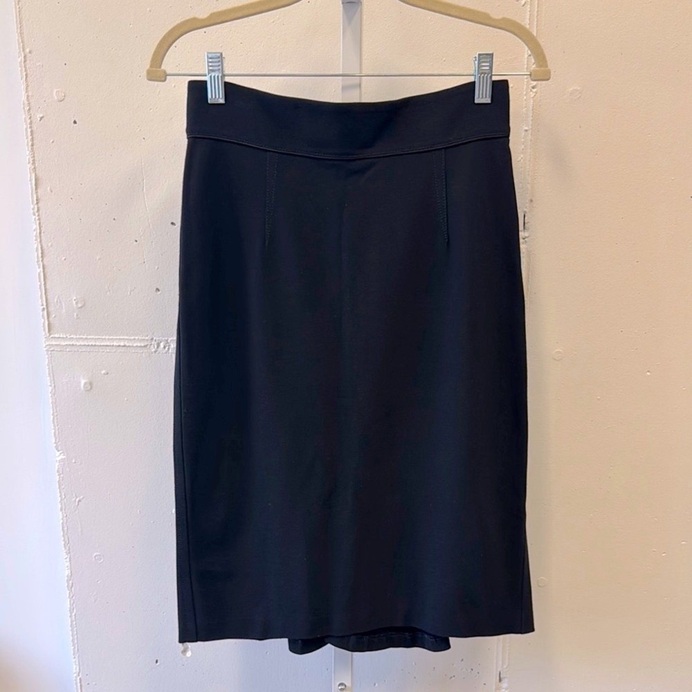 Blumarine Classic Black Pencil Skirt with Back Pleats