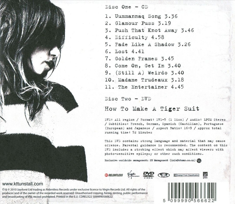 Kt Tunstall Tiger Suit New Cd & Dvd