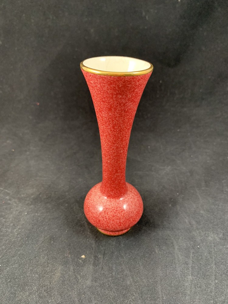 Vintage Royal Winton Grimwades Pink Ceramic Vase With Gold Made In England