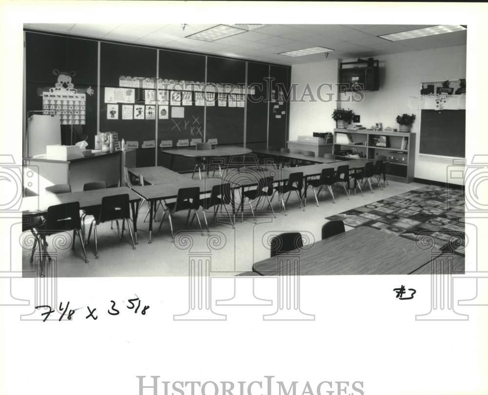1990 Press Photo View of a kindergarten classroom in Nelson Elementary School