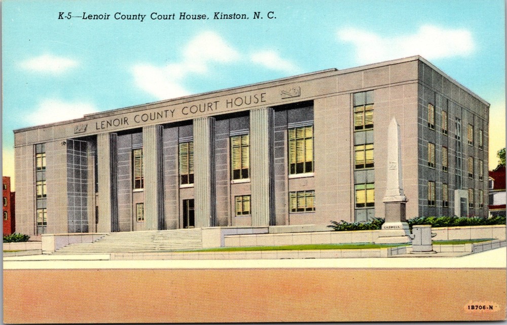 Lenoir County Court House Kinston North Carolina Curteich Linen Postcard
