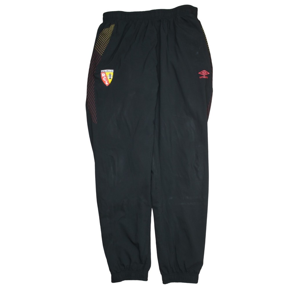 Umbro Mens Track Pants Black Racing Club De Lens Crest Stripe Nylon XL