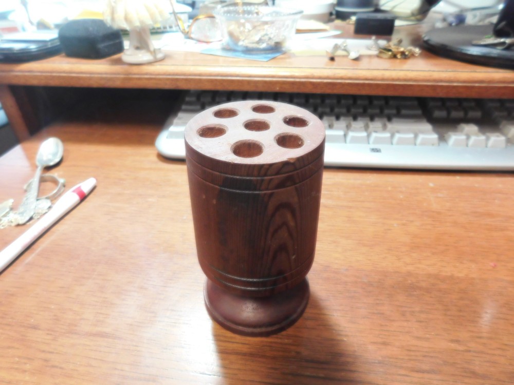 VINTAGE Wooden Pencil Holder Wood Cup antique pine wood