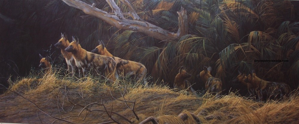 Robert BATEMAN Painted Dogs Giclee Canvas art Limited Edition 20