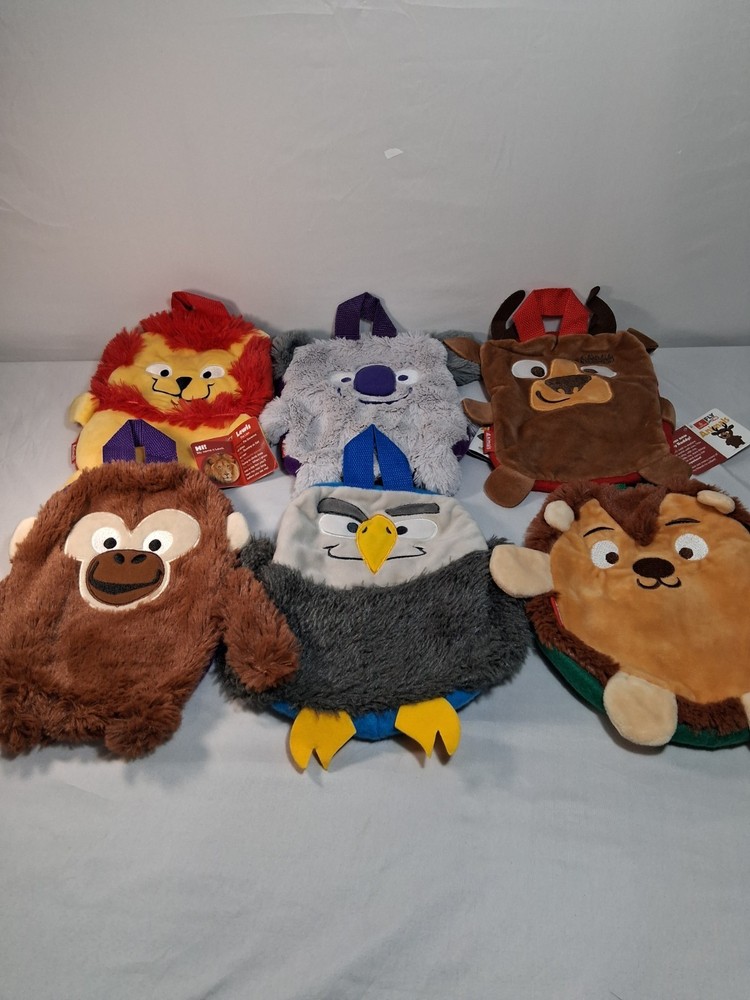 Emrites Fly with Me Animals Backpack Bags Lot of 6 New with/Without Tags Kids