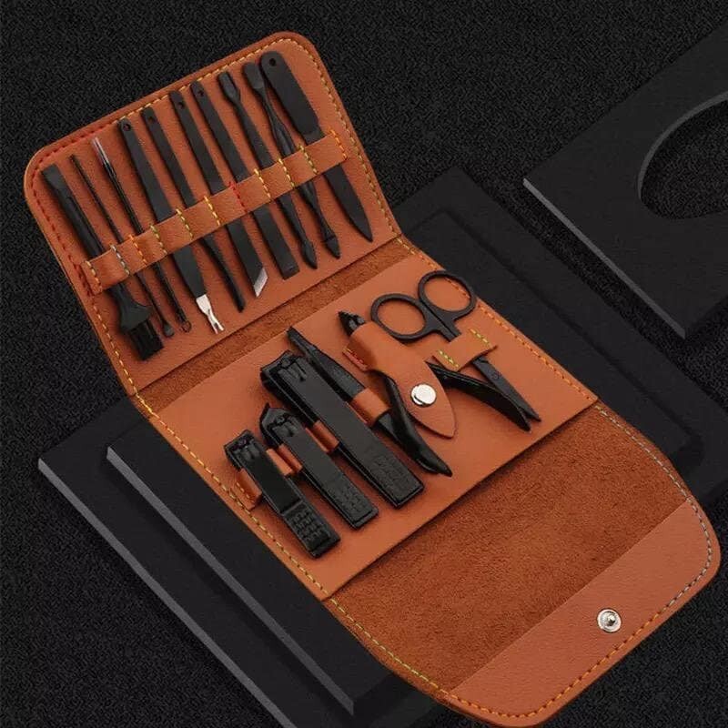 16 Piece Manicure Set with PU Leather Case Personal Care Tool Gift for Men/Women