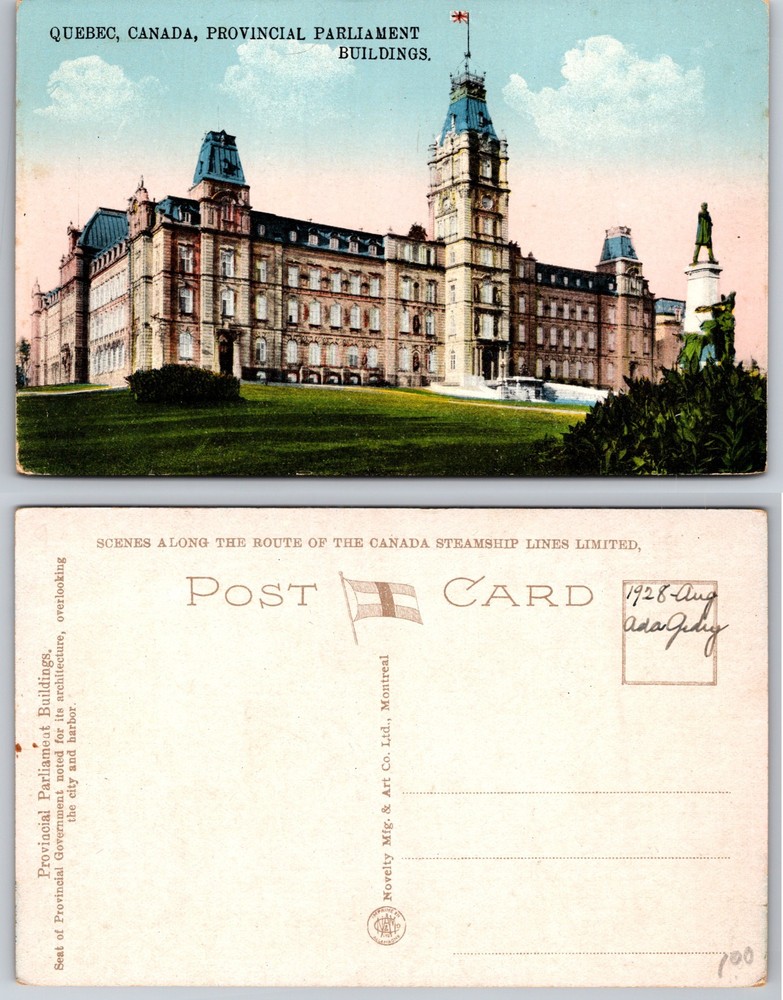 Quebec Canada Provincial Parliament Buildings Postcard