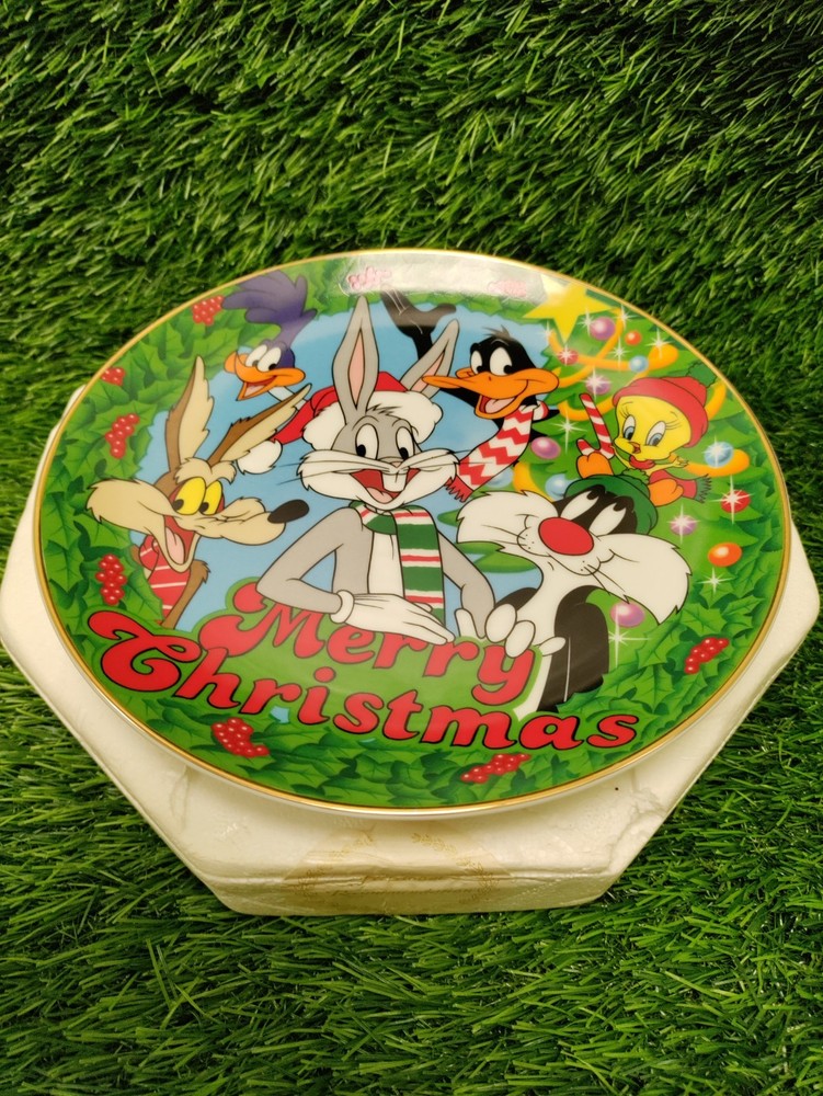 1991 Looney Tunes Christmas Limited Edition 8in Plate Bugs Daffy Roadrunner