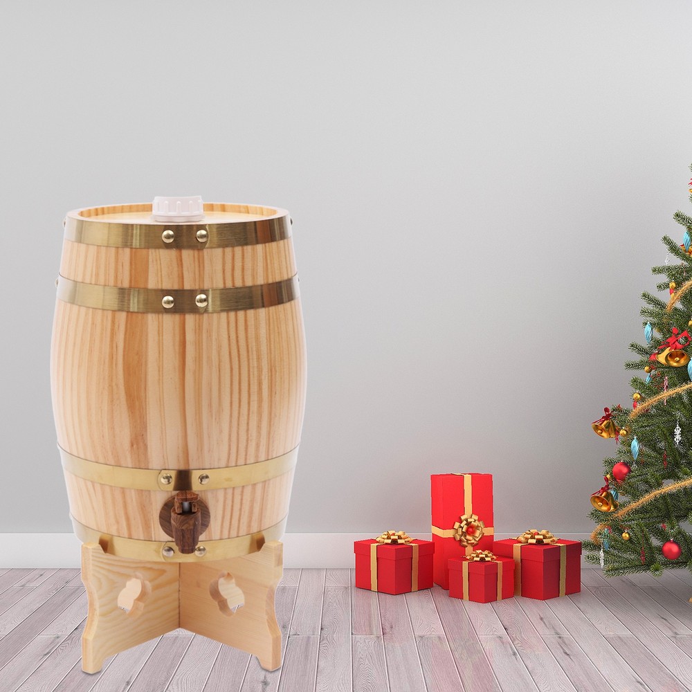 5L/1.32Gal Aging Barrel Wooden Whiskey Barrel Bourbon Wine Barrel Home