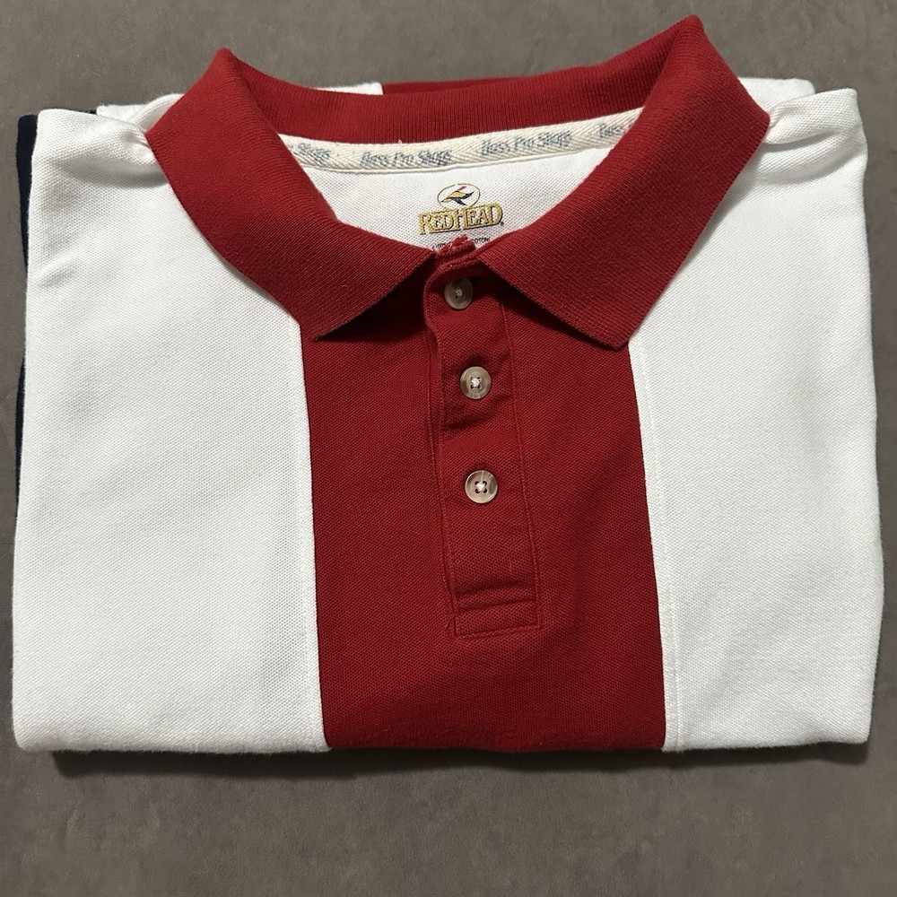 Vintage RedHead Polo Shirt Mens Size XL Bass Pro Shops American Flag Striped USA
