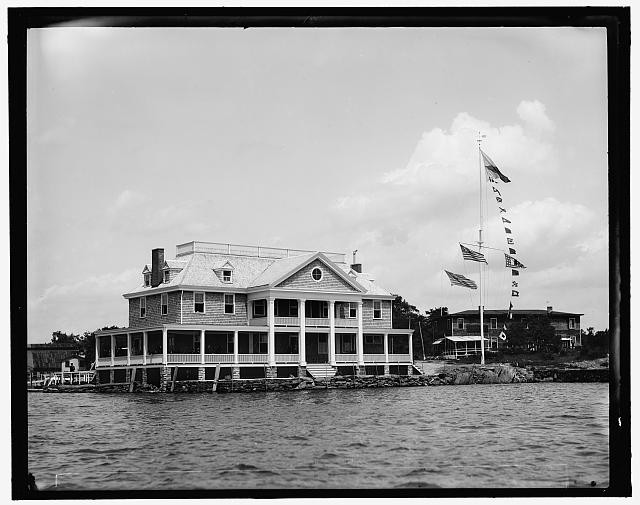 Clubhouse,IHYC,yachts,water vessels,boats,ships,Detroit Publishing Company,1897