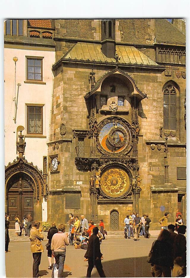 Postcard Old Town Clock Prague Czech Republic