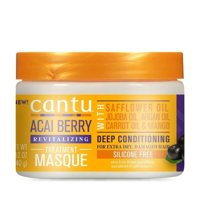 Cantu Acai Berry Revitalizing Hair Masque 12oz Deep Conditioning Treatment-image