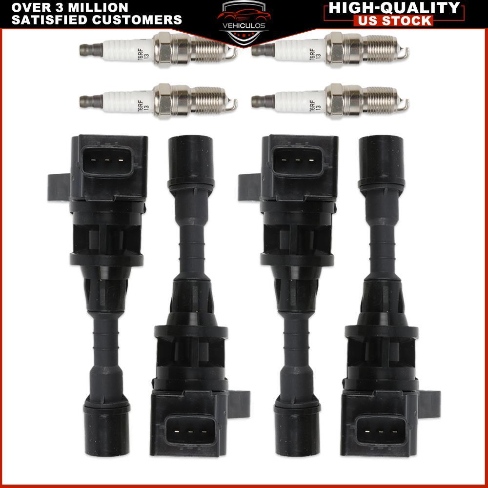 4Pcs Ignition Coils & Iridium Spark Plugs UF541 Compatible with Mazda 5 2006 2007 12V  