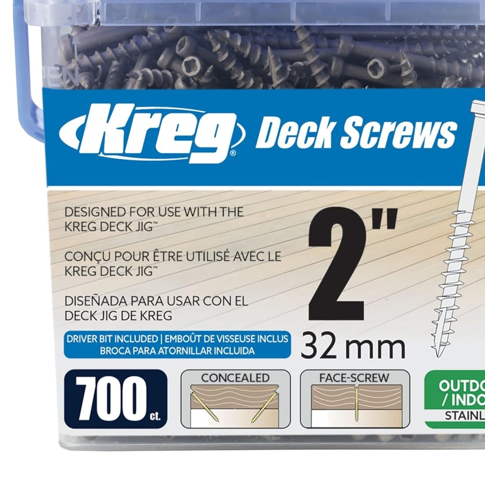 700 Durable 2-Inch Stainless Steel Deck Screws with Aggressive Threads