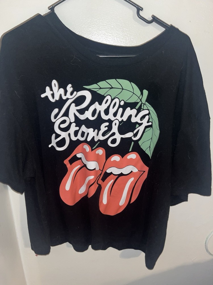 The Rolling Stones Women's Black Graphic T-Shirt XL Short Sleeve Crew Neck