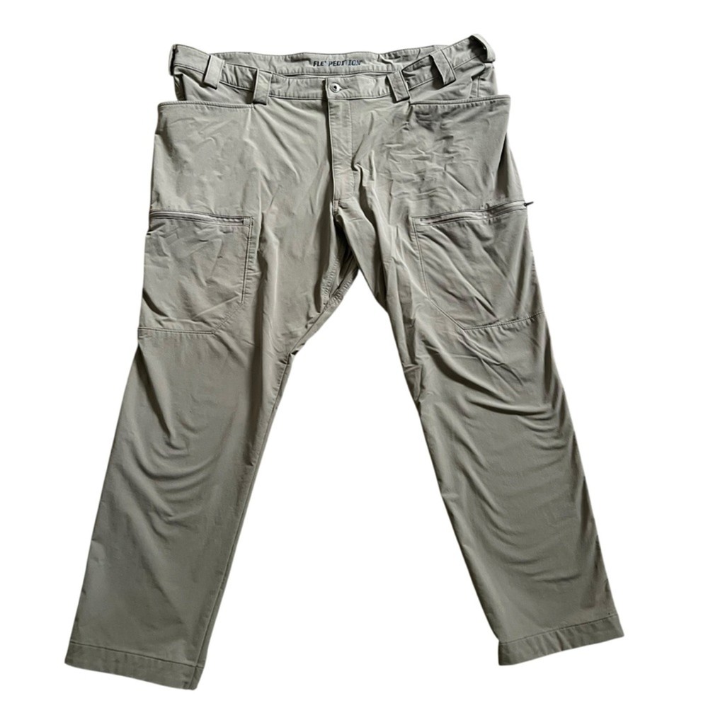 Duluth Trading Men's Flexpedition Relaxed Fit Cargo Pants 44x30 Khaki River Rock
