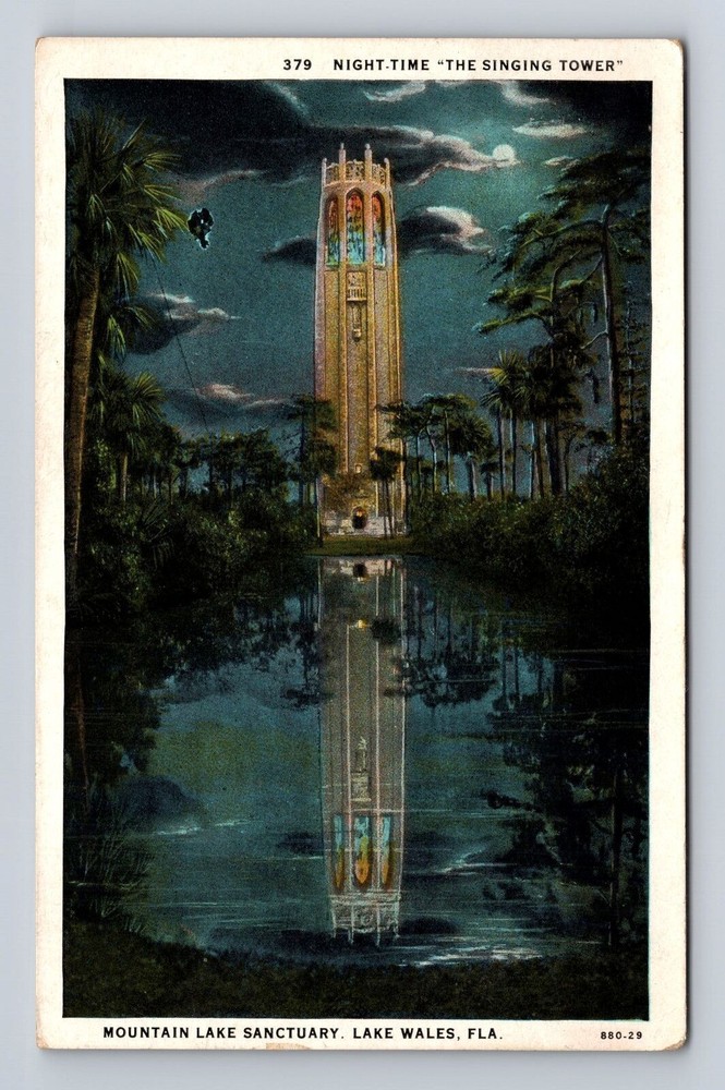 Lake Wales FL-Florida, Mountain Lake Sanctuary, Singing Tower Vintage Postcard