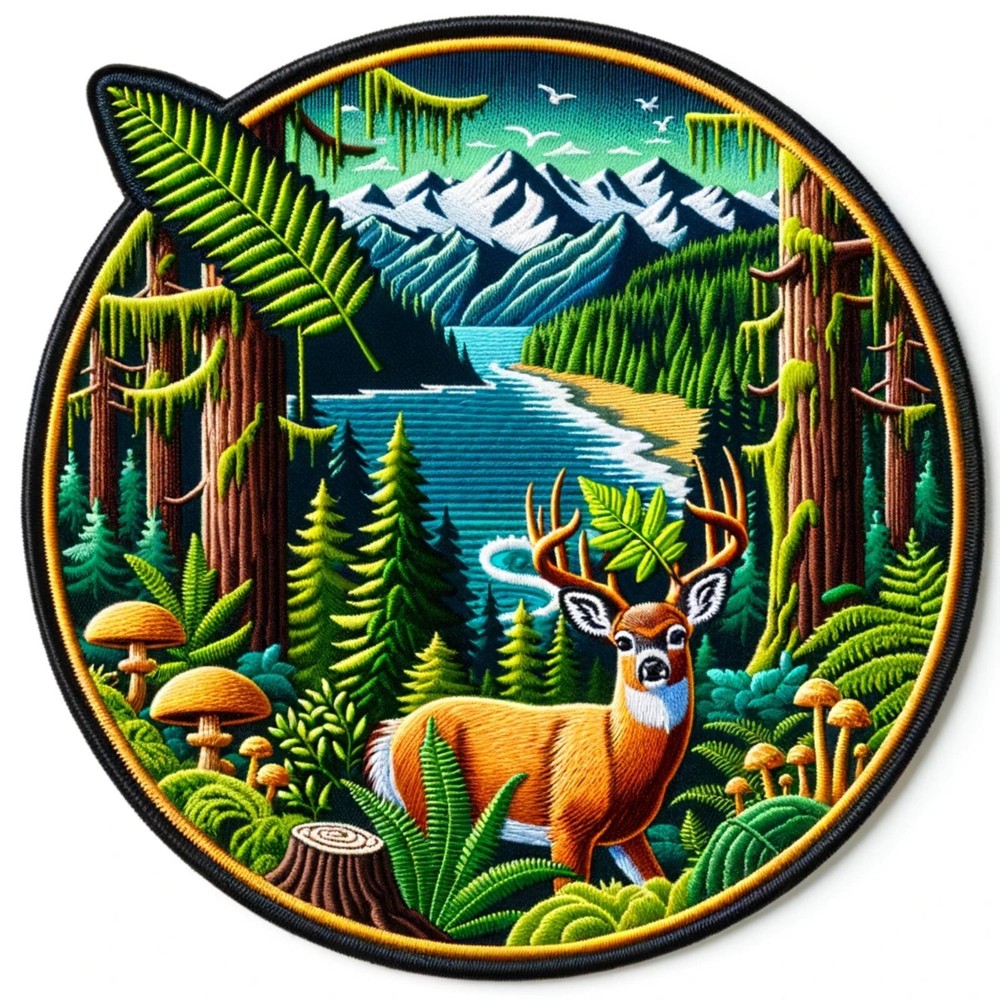 Explore Nature Patch Iron-on Applique Wild Animal Badge Mountain Decorative