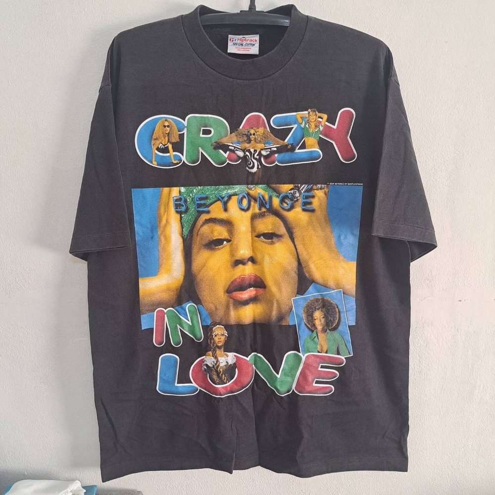 Beyonce t shirt vintage Reprint  Band Music Tour single stitch Black size XL