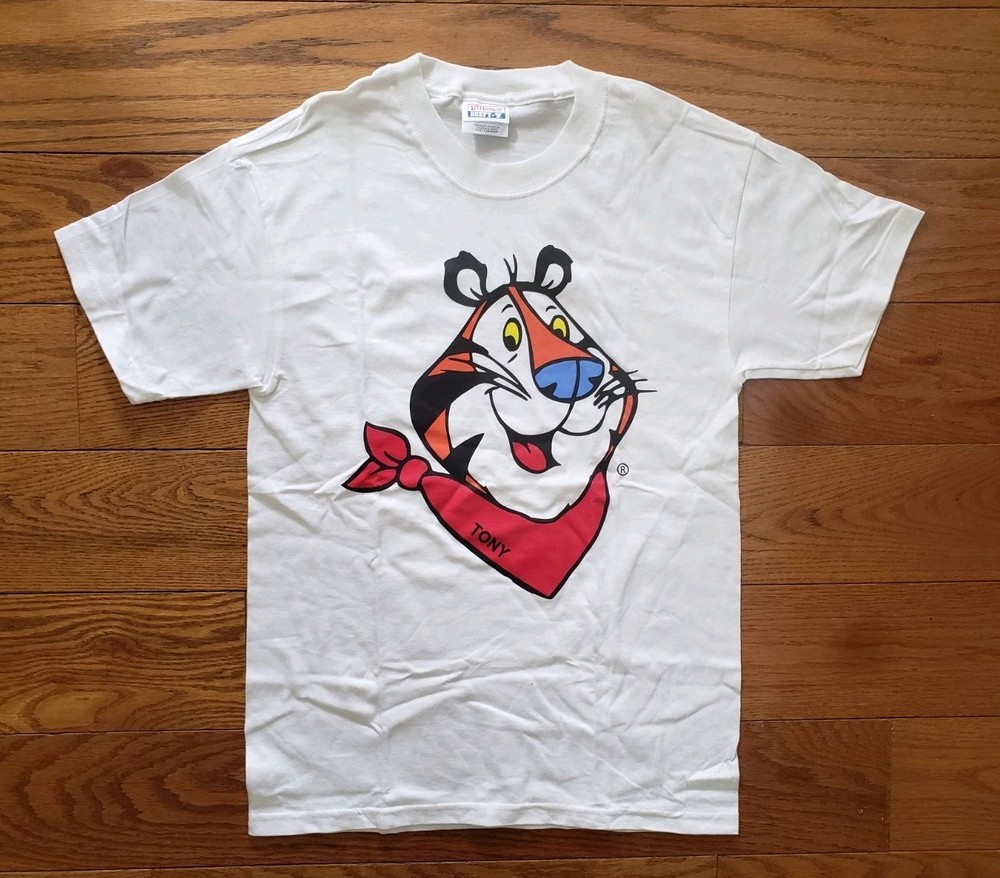 Vintage Kelloggs Frosted Flakes Tony The Tiger Cereal Promo Shirt Sz Small Y2K