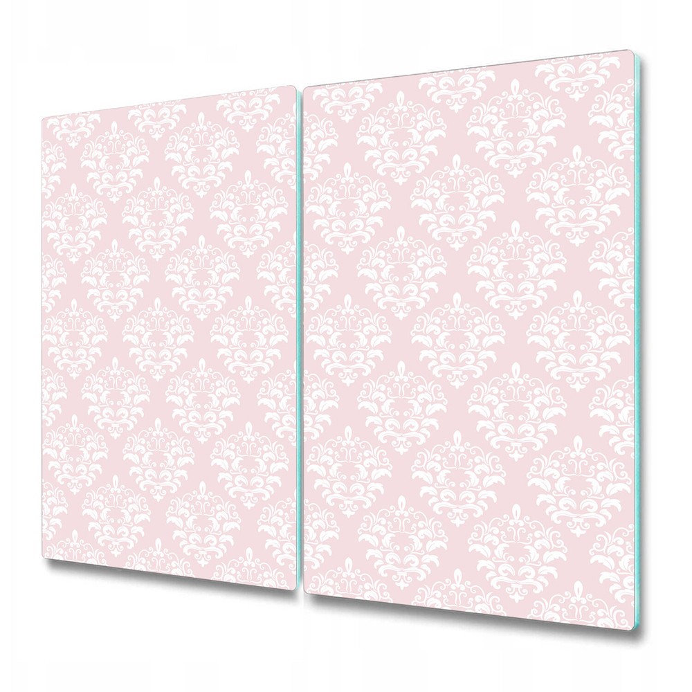 Pastel Pink and Grey Damask Glass Surface Protector 2x30x52