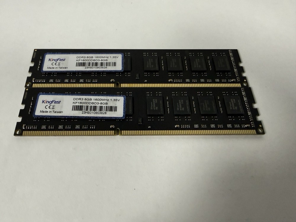 16GB KingFast 8GB  RAM STICKS 1600MHZ KF1600DDAD3-8GB 1.5v