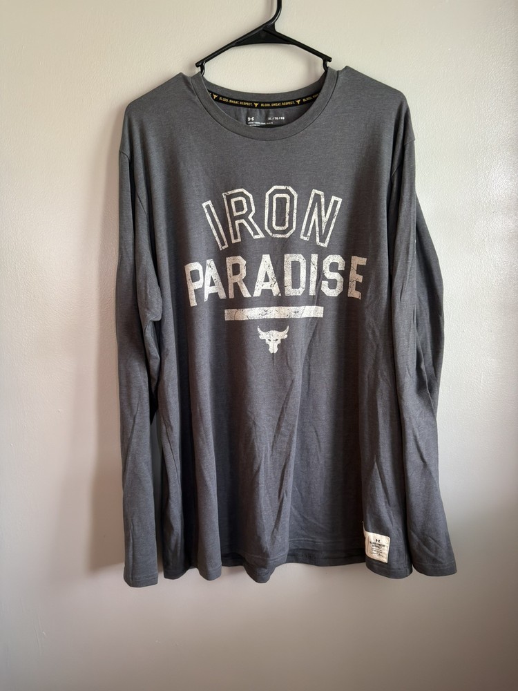 Under Armour Men's Project Rock Iron Paradise Long Sleeve Shirt, Size XL