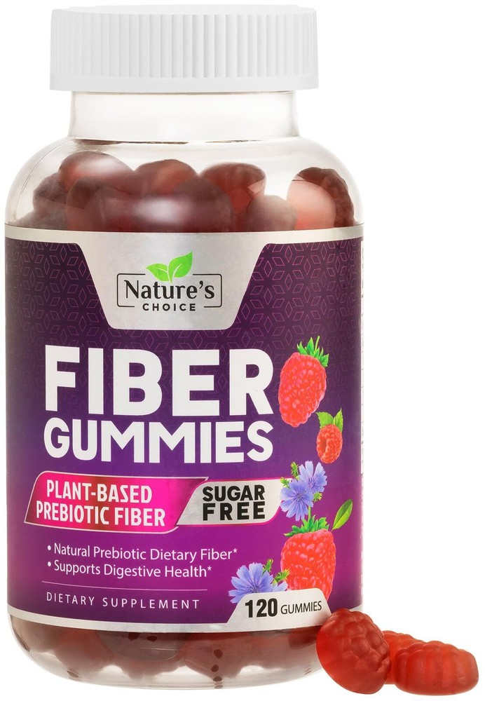 Sugar Free Fiber Gummies for Adults Daily Prebiotic Fiber Supplement & Digest...