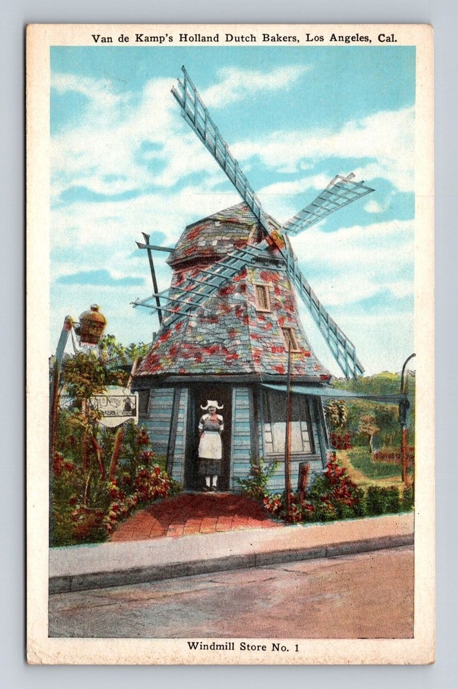 Los Angeles CA-California, Van de Kamp's Holland Dutch Bakers, Vintage Postcard